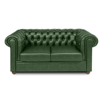 Диван "Честерфилд" 2х местный, экокожа, темно-зеленый