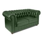 Диван "Честерфилд" 2х местный, экокожа, темно-зеленый - Фото 2