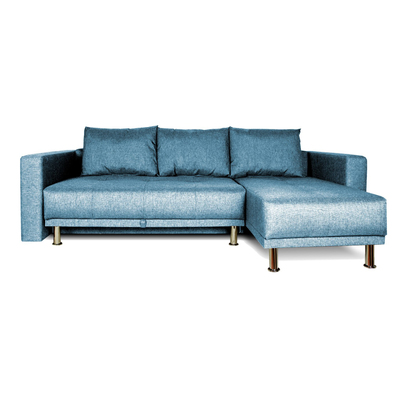 Диван угловой NEXT, с подлокотниками, спальное место 1450×2050 мм, обивка рогожка, цвет denim