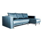 Диван угловой NEXT, с подлокотниками, спальное место 1450×2050 мм, обивка рогожка, цвет denim - Фото 5