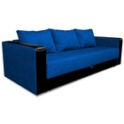 Диван прямой «ЛИДЕР», механизм еврокнижка, рогожка/экокожа, цвет ocean/sunny black - Фото 5