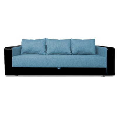 Диван «ЛИДЕР», спальное место 1400×1950 мм, рогожка. denim, sunny black