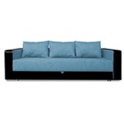 Диван прямой «ЛИДЕР», механизм еврокнижка, рогожка/экокожа, цвет denim/sunny black - Фото 6