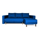 Диван угловой NEXT, с подлокотниками, спальное место 1450×2050 мм, обивка рогожка, цвет ocean - Фото 4