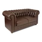 Диван "Честерфилд" 2х местный, экокожа, коричневый - Фото 2