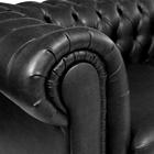 Диван "Честерфилд" 2х местный, экокожа, черный - Фото 3