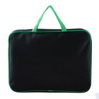 Папка с ручками текстильная А4, Calligrata "Офис, 350 х 265 х 45 мм, ПМД 2-42, чёрная/салатовая - Фото 3