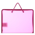 Папка с ручками А4, 230 х 185 х 25 мм, молния вокруг, пластиковая, ПТ-112, "Офис", тонированная, цвет розовый - фото 18028179