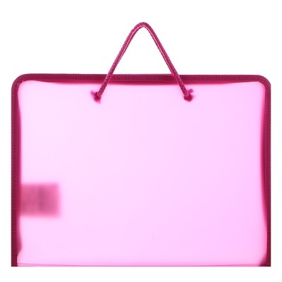 Папка с ручками А4, 230 х 185 х 25 мм, молния вокруг, пластиковая, ПТ-112, "Офис", тонированная, цвет розовый