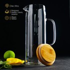 Кувшин стеклянный с бамбуковой крышкой Magistro «Эко», 1.3 л - Фото 2