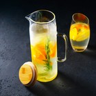 Кувшин стеклянный с бамбуковой крышкой Magistro «Эко», 1.3 л - Фото 7