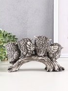 Фигурка полистоун «Четыре маленьких совёнка с большими глазами на ветке», 13×22×7 см 4145586