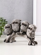 Фигурка полистоун «Четыре маленьких совёнка с большими глазами на ветке», 13×22×7 см 4145586