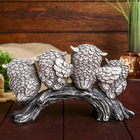 Фигурка полистоун «Четыре маленьких совёнка с большими глазами на ветке», 13×22×7 см - фото 53667594