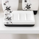 Набор аксессуаров для ванной комнаты «Грация», 4 предмета (дозатор 400 мл, мыльница, 2 стакана), цвет бело-чёрный - Фото 2