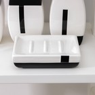 Набор аксессуаров для ванной комнаты «Гармония», 4 предмета (дозатор 400 мл, мыльница, 2 стакана), цвет чёрно-белый - Фото 3