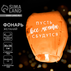 Фонарик желаний «Пусть все мечты сбудутся!», купол, МИКС - Фото 1