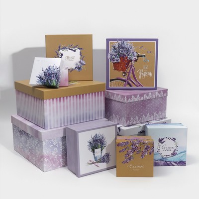Набор коробок 10 в 1, упаковка подарочная, «Прованс», 10 х 10 х 6–28 х 28 х 15 см
