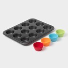 Форма для выпечки Доляна «Силикон плюс», 35×26.5×2.5 см, 12 ячеек, силиконовые вкладки, антипригарное покрытие, формочки, МИКС - Фото 4