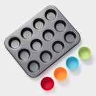 Форма для выпечки Доляна «Силикон плюс», 35×26.5×2.5 см, 12 ячеек, силиконовые вкладки, антипригарное покрытие, формочки, МИКС - Фото 7