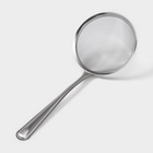 Сито для просеивания с ручкой Доляна «Фире», d=13 см, нержавеющая сталь, серебристое - Фото 3