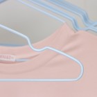 Плечики-вешалки для одежды Доляна, размер 40-44, антискользящее покрытие, цвет нежно-голубой - Фото 3