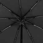 Зонт автоматический, 3 сложения, 9 спиц, R = 50 см, цвет чёрный - Фото 3