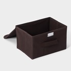 Короб стеллажный для хранения с крышкой Доляна «Алва», 26×20×15 см, цвет коричневый - Фото 4