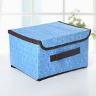 Короб стеллажный для хранения 26×20×15 см «Узор», цвет голубой - Фото 1
