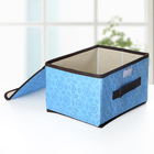 Короб стеллажный для хранения 26×20×15 см «Узор», цвет голубой - Фото 2