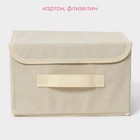 Короб стеллажный для хранения с крышкой Доляна «Алва», 26×20×15 см, бежевый - Фото 2