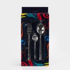 Набор столовый «Торжество», 18 предметов, толщина 2 мм, серебристый - Фото 4