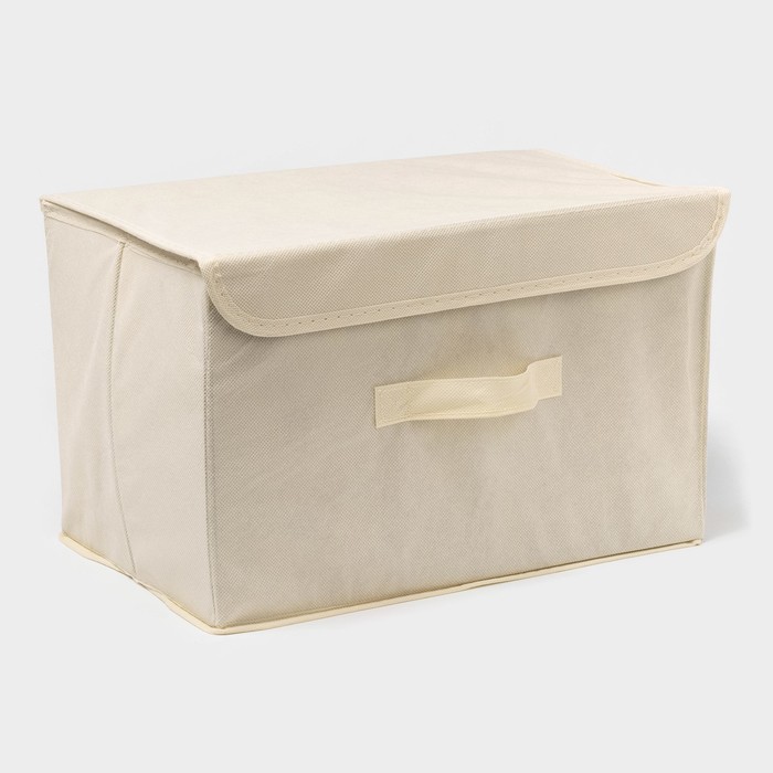 Короб стеллажный для хранения «Алва», 37×24×24 см, бежевый - Фото 1