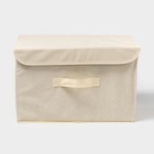 Короб стеллажный для хранения «Алва», 37×24×24 см, бежевый - Фото 2