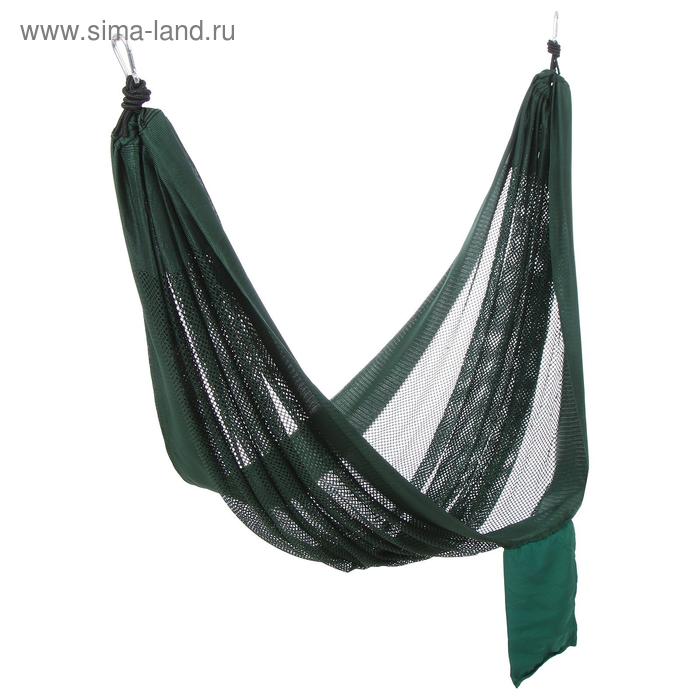 Гамак, 260×140 см, нейлон, зелёный - Фото 1