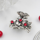 Краб для волос "Кантата" 2,3 см цветы с бабочкой микс тёмное серебро - Фото 1