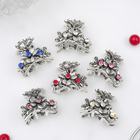 Краб для волос "Кантата" 2,3 см цветы с бабочкой микс тёмное серебро - Фото 2