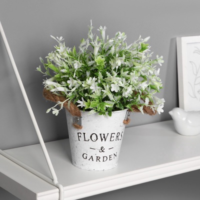 Искусственный цветок в горшке «Садовый рай», колокольчики, 11×20 см, МИКС