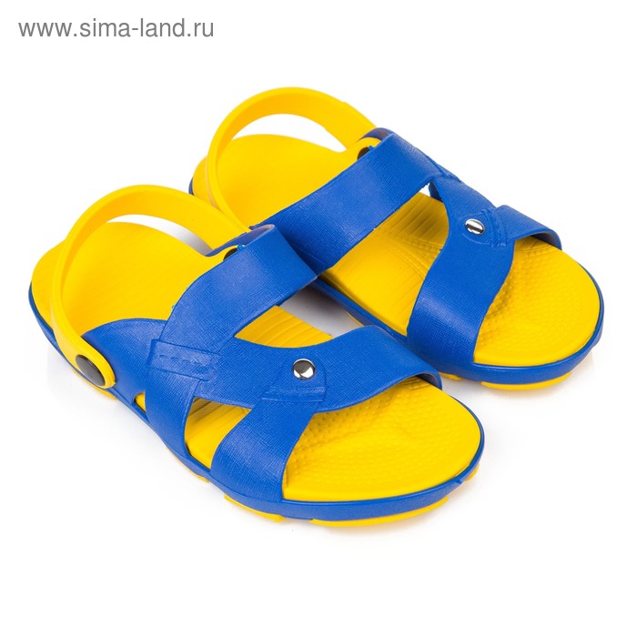 Сандалии детские , цвет жёлтый/светло-синий, размер 35 - Фото 1