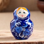 Матрёшка «Гжель», синее платье, 10 кукольная, 13 см,ручная роспись - фото 9237785
