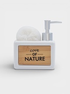 Дозатор для моющего средства с подставкой для губки SAVANNA «Природа», 450 мл, белый - Фото 1