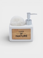 Дозатор для моющего средства с подставкой для губки SAVANNA «Природа», 450 мл, белый - Фото 2