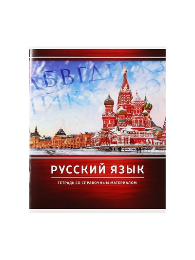 Предметная тетрадь по русскому языку Calligrata «Металл», 48 листов, в линейку, со справочным материалом, обложка из мелованного картона