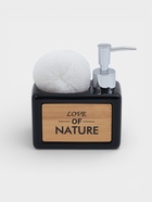 Дозатор для моющего средства SAVANNA «Природа», 450 мл, с подставкой для губки, чёрный - Фото 2