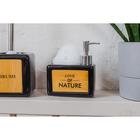 Дозатор для моющего средства SAVANNA «Природа», 450 мл, с подставкой для губки, чёрный - Фото 5