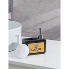 Дозатор для моющего средства SAVANNA «Природа», 450 мл, с подставкой для губки, чёрный - Фото 3