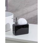 Дозатор для моющего средства SAVANNA «Природа», 450 мл, с подставкой для губки, чёрный - Фото 4