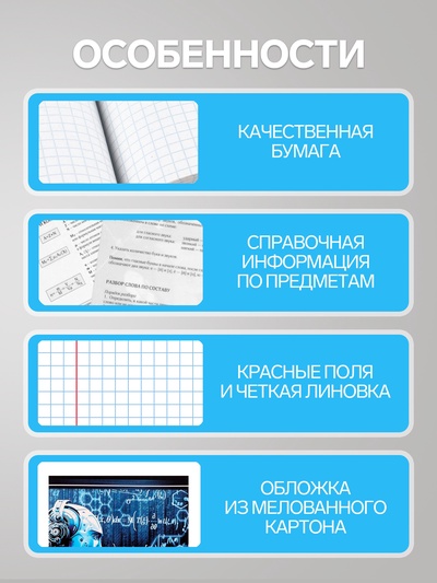 Набор предметных тетрадей Calligrata «Металл», 10 предметов, 48 листов, со справочным материалом, обложка из мелованного картона
