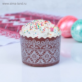 Форма для выпечки кулича бумажная Деко-про «Кружево серебряное», одноразовая, 6?4.5 см, МИКС (комплект 20 шт)