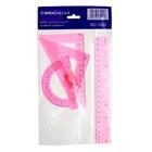 Набор геометрический Calligrata, 4 предмета (линейка 20 см, 2 угольника, транспортир), МИКС - Фото 2